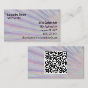 Rainbow Colours Design QR Code 7 Line Custom  Business Card