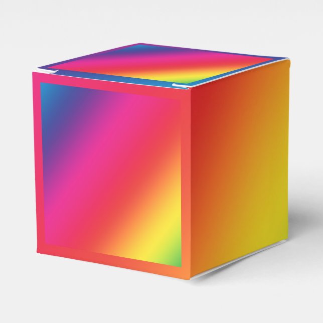 Rainbow Colours Favour Box (Front Side)