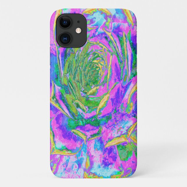 Rainbow Colours Fiesta Succulent Sedum Rosette Case-Mate iPhone Case (Back)