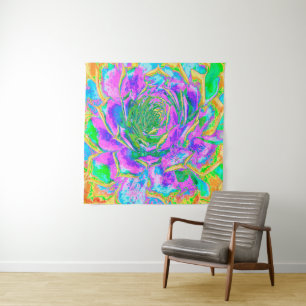 Rainbow Colours Fiesta Succulent Sedum Rosette Tapestry