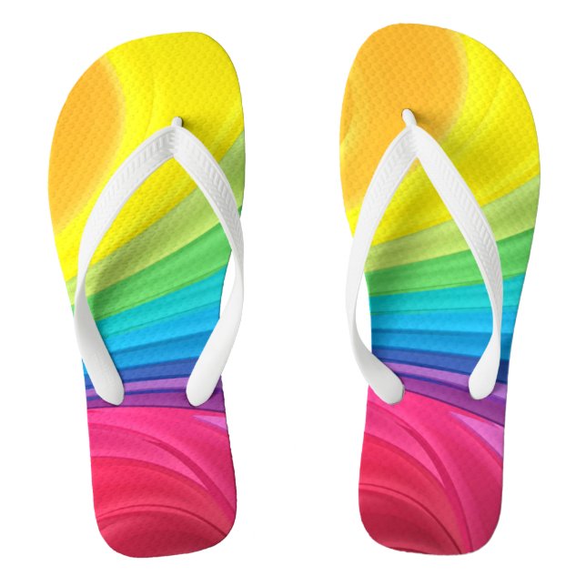 Rainbow Colours Flip Flops (Footbed)