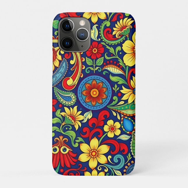 Rainbow Colours Flower Paisley Design Case-Mate iPhone Case (Back)