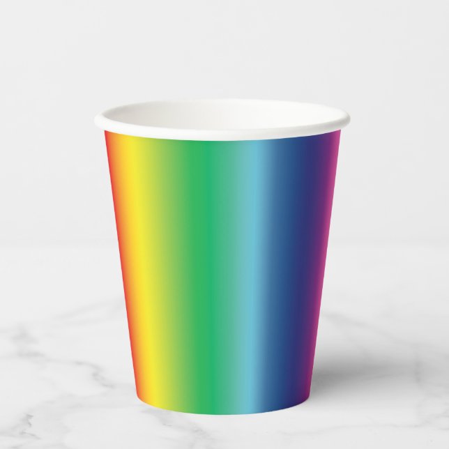 Rainbow colours gay pride lgbtq pattern paper cups (Front)