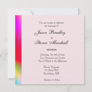 Rainbow Colours Gay Wedding Invitation