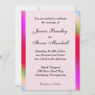 Rainbow Colours Gay Wedding Invitation