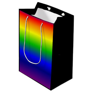 Rainbow Colours Gift Bag Medium Black