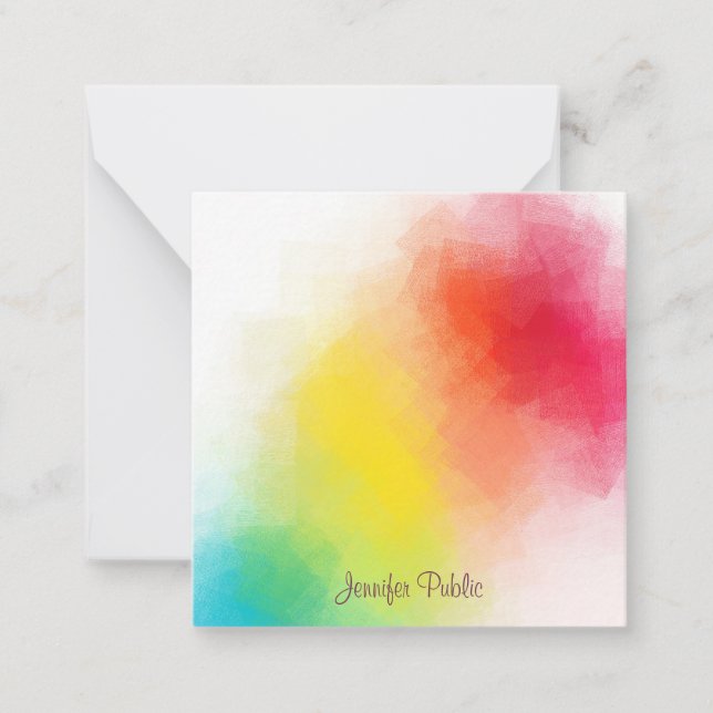 Rainbow Colours Handwritten Monogram Template (Front)