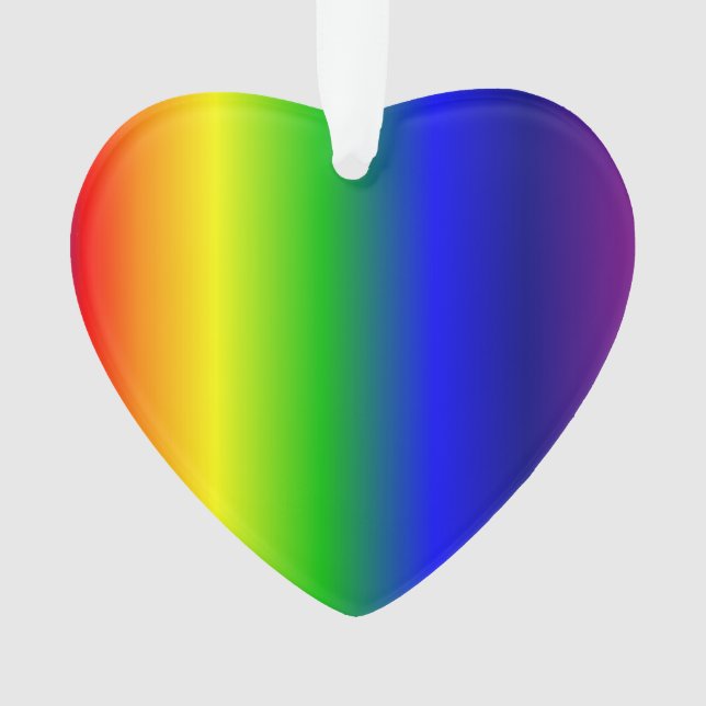 Rainbow Colours Heart Ornament Acrylic (Front)