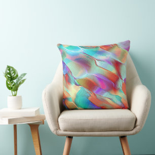 Rainbow colours in virtual pearly rock cushion