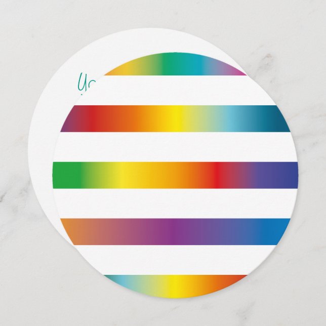 Rainbow Colours Invitation (Front/Back)