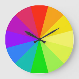 Rainbow Colours Large Clock