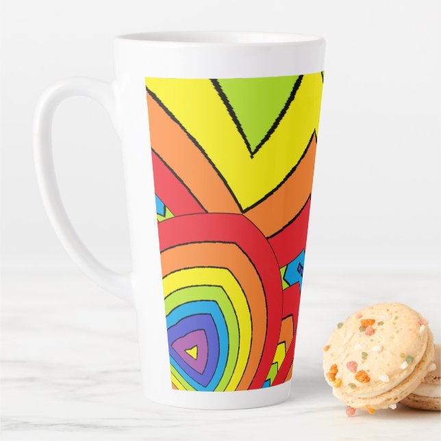 Rainbow Colours Latte Mug (In Situ)