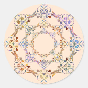 Rainbow Colours Leafy Vines Classic Round Sticker
