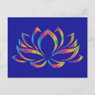 Rainbow colours lotus flower Mindfulness Postcard
