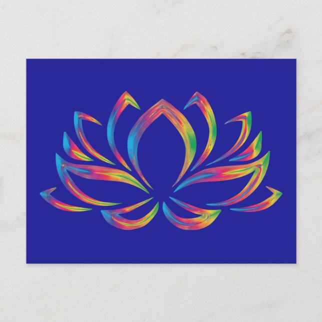 Rainbow colours lotus flower Mindfulness Postcard (Front)