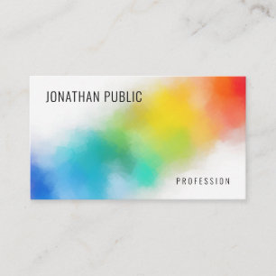 Rainbow Colours Modern Colourful Abstract Art Tren Business Card