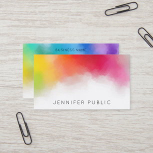Rainbow Colours Modern Colourful Abstract Elegant Business Card