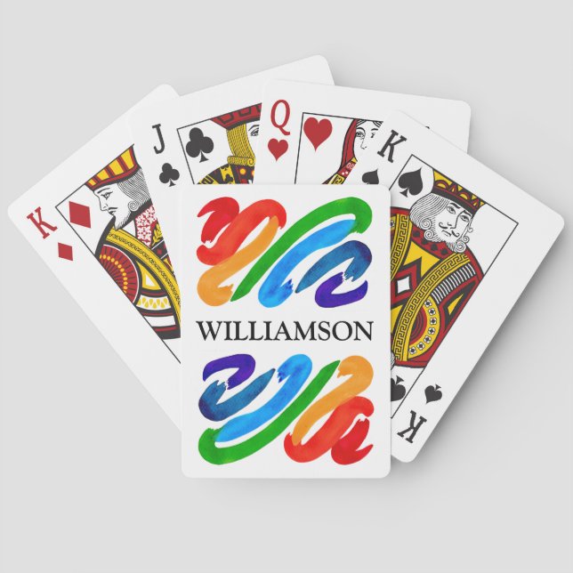 Rainbow Colours Name Playing Cards (Back)