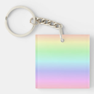 Rainbow Colours on Light Periwinkle Key Ring
