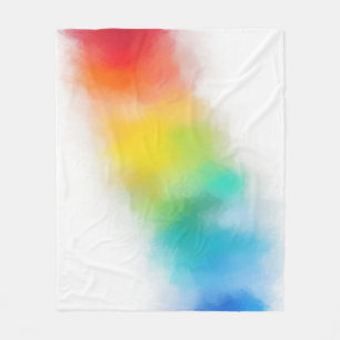 Rainbow Colours Pink Red Blue Purple Yellow Green Fleece Blanket