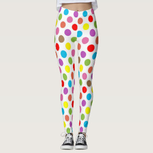 Rainbow colours polka dots pattern leggings