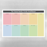 Rainbow Colours Practical Big Weekly Meal Planner Magnetic Dry Erase Sheet<br><div class="desc">Big weekly meal planner for your fridge in all the colours of the rainbow. Practical weekly schedule for your meal planning in a colourful and clean design with all the days of the week along with a box for groceries in need of buying and a box where you can jot...</div>