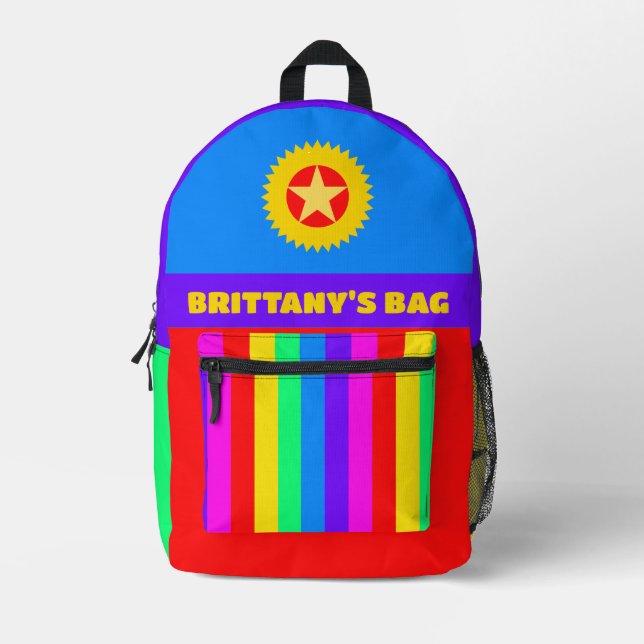 Rainbow Colours Printed Backpack (Front)