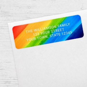 Rainbow Colours Return Address  Label