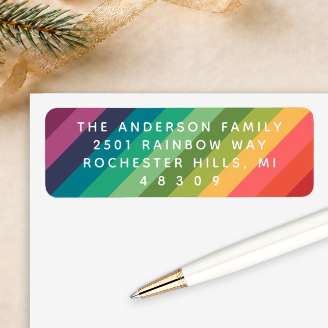 Rainbow Colours Return Address Label (Creator Uploaded)
