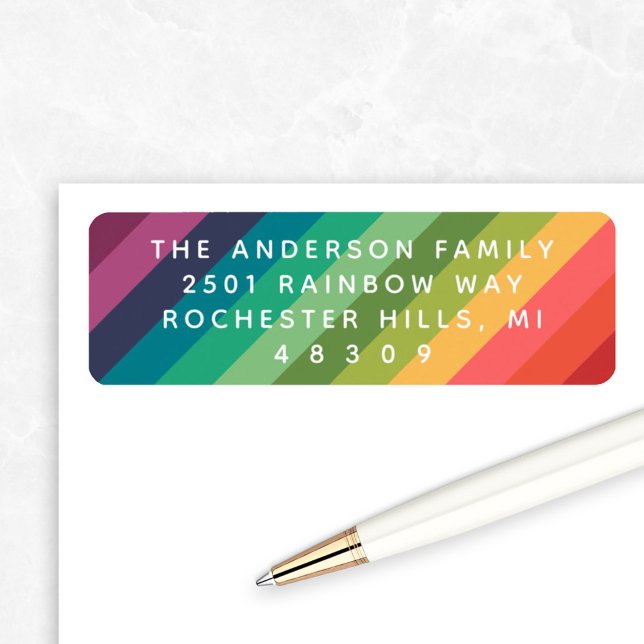 Rainbow Colours Return Address Label (Creator Uploaded)