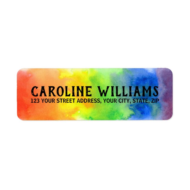 Rainbow colours return address return address label (Front)