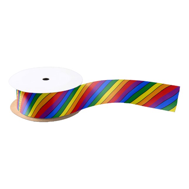 Rainbow colours ribbon satin ribbon (Spool)