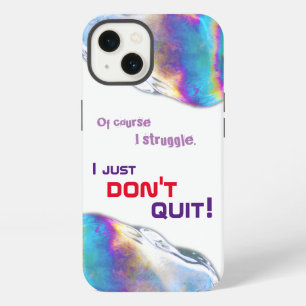 Rainbow colours shimmer bubbles funny lettering iPhone 13 case