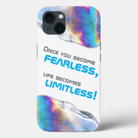 Rainbow colours shimmer bubbles motivational quote