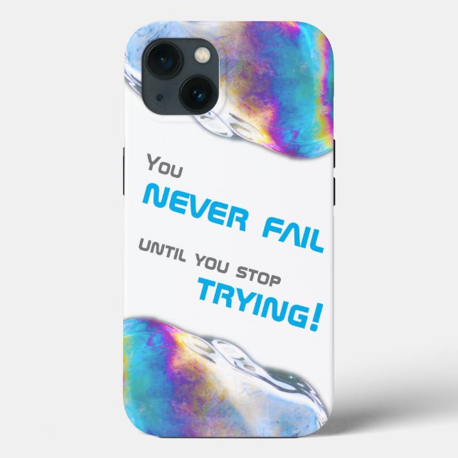 Rainbow colours shimmer bubbles motivational quote Case-Mate iPhone case (Back)