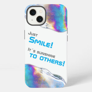 Rainbow colours shimmer bubbles motivational quote iPhone 13 case