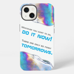 Rainbow colours shimmer bubbles motivational quote iPhone 13 case