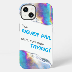 Rainbow colours shimmer bubbles motivational quote iPhone 13 case
