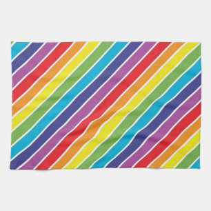 Rainbow colours tea towel