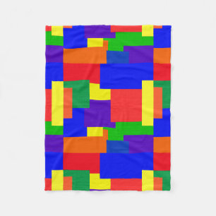 Rainbow Colours Texture Abstract Fleece Blanket