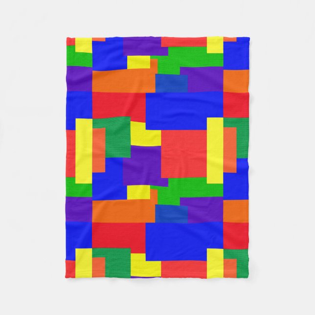 Rainbow Colours Texture Abstract Fleece Blanket (Front)
