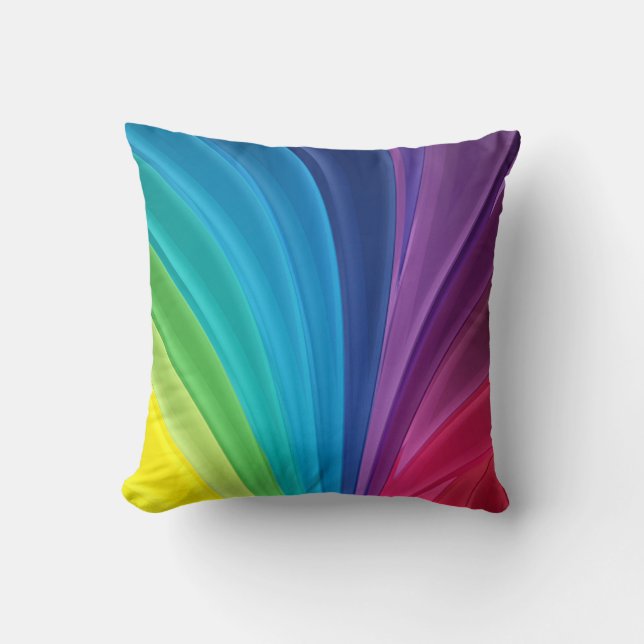 Rainbow Colours Throw Pillow (Front)