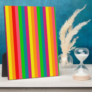 Rainbow Colours Vertical Stripes Style Plaque