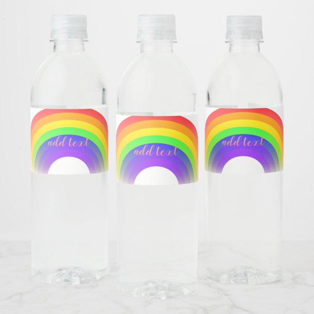 Rainbow colours water bottle label (Bottles)