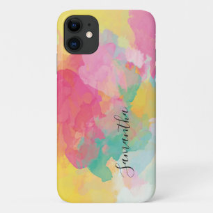 Rainbow Colours Watercolour Script iPhone 11 Case