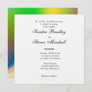 Rainbow Colours Wedding Invitation