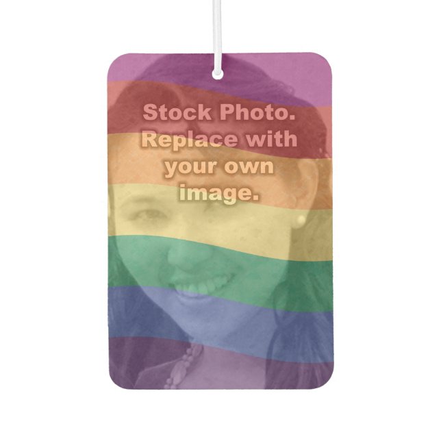 Rainbow Colours Your Photo Car Air Freshener (Front)