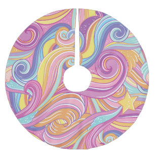 Rainbow Comet: Magical Dreamy Sky. Brushed Polyester Tree Skirt