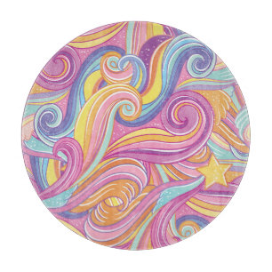 Rainbow Comet: Magical Dreamy Sky. Cutting Board