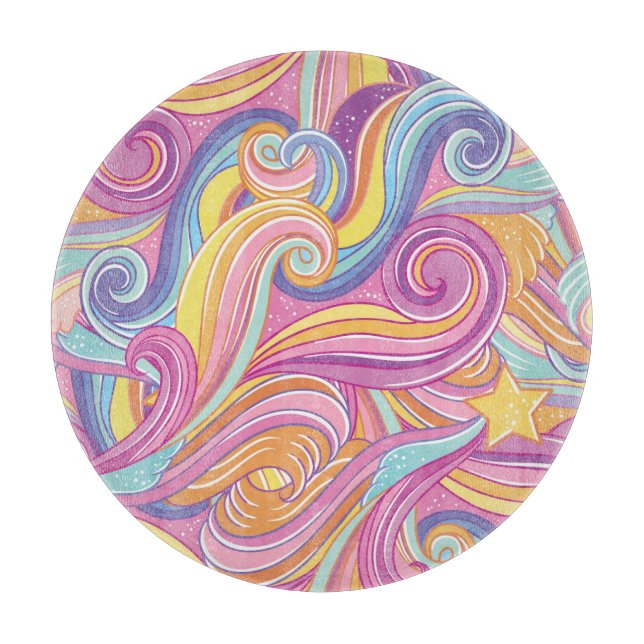 Rainbow Comet: Magical Dreamy Sky. Cutting Board (Front)